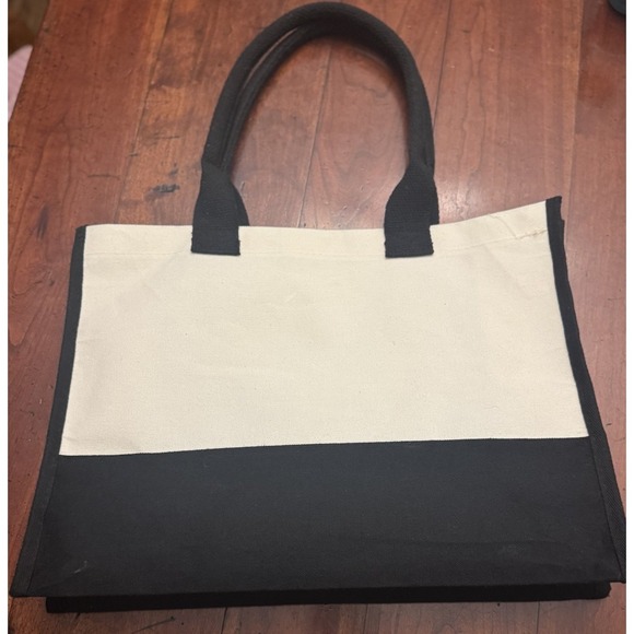 BRIDE gift TOTE! off white/canvas and‎ black - Picture 2 of 5